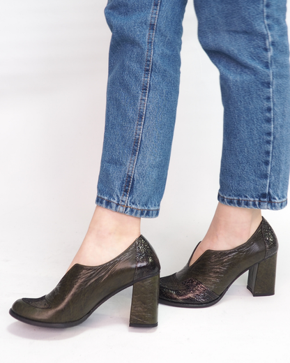 Momo 100% Leather Handmade Heeled Shoes