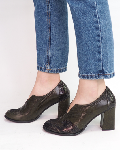 Momo 100% Leather Handmade Heeled Shoes