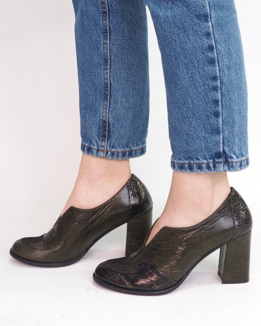 Momo %100 Deri El Yapımı Topuklu Ayakkabı