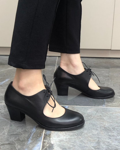 Heda 100% Leather Handmade Women's Heeled Shoes