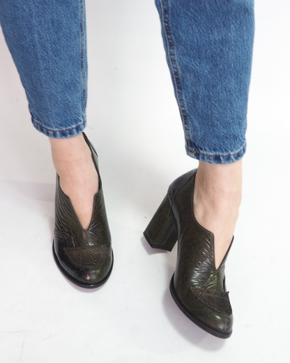 Momo 100% Leather Handmade Heeled Shoes