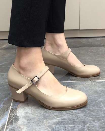 Sara %100 Deri El yapımı Kadın Topuklu Ayakkabı