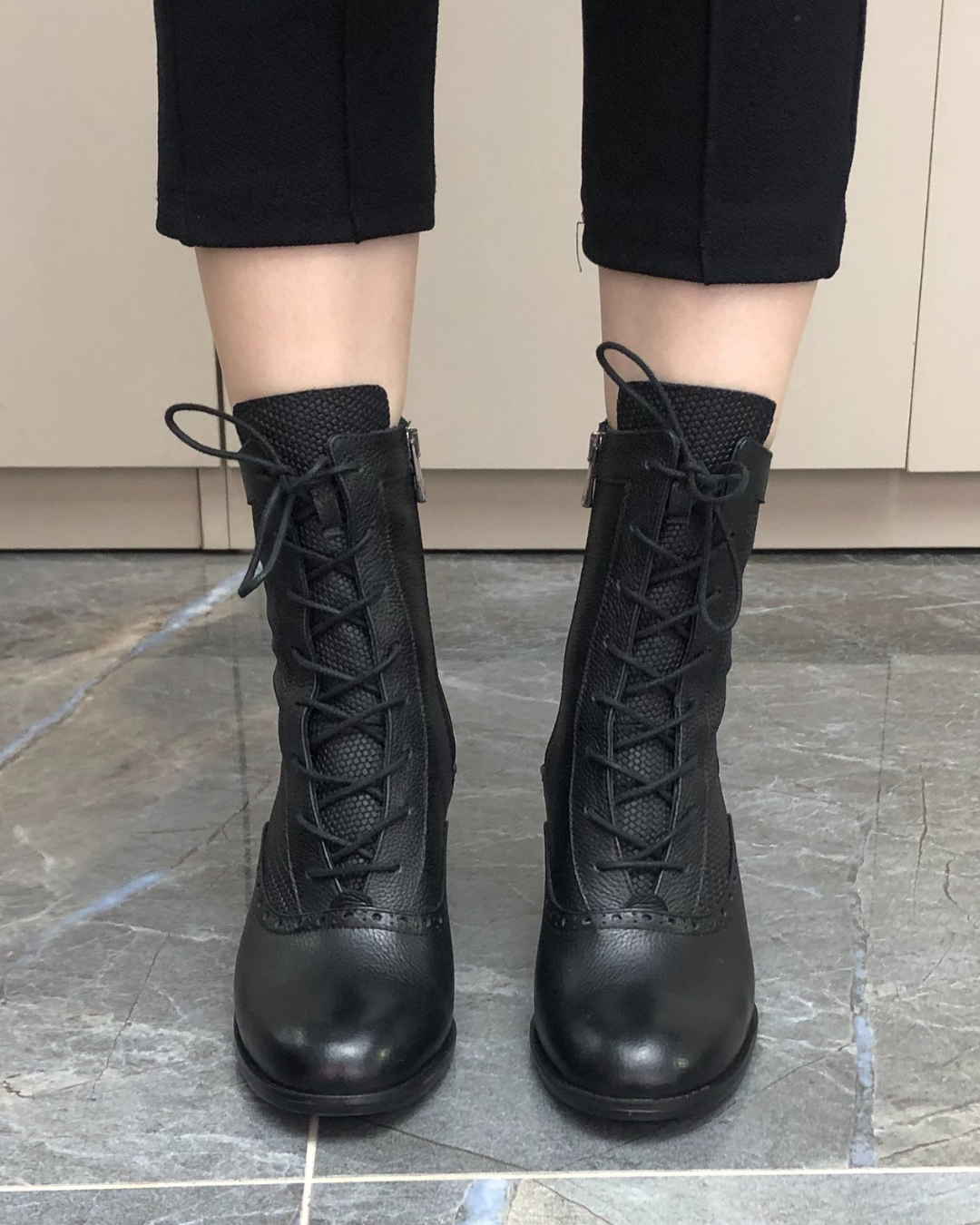 Mona Lux %100 Deri El Yapımı Topuklu Bot