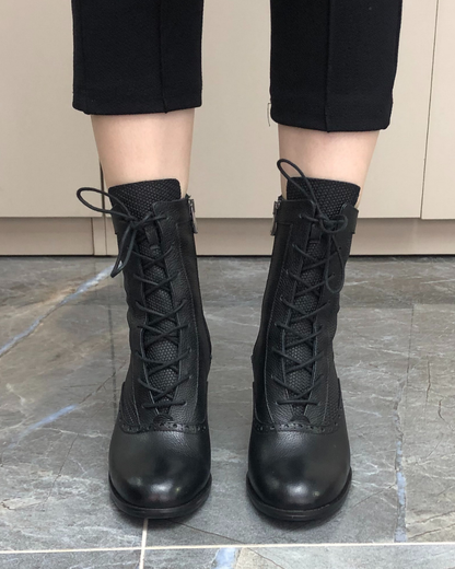 Mona Lux 100% Leather Handmade Heeled Boots