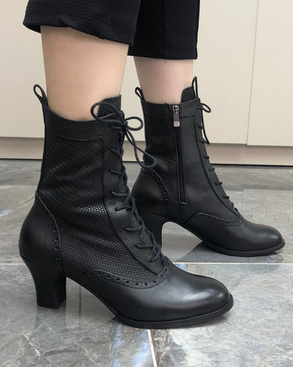 Mona Lux 100% Leather Handmade Heeled Boots