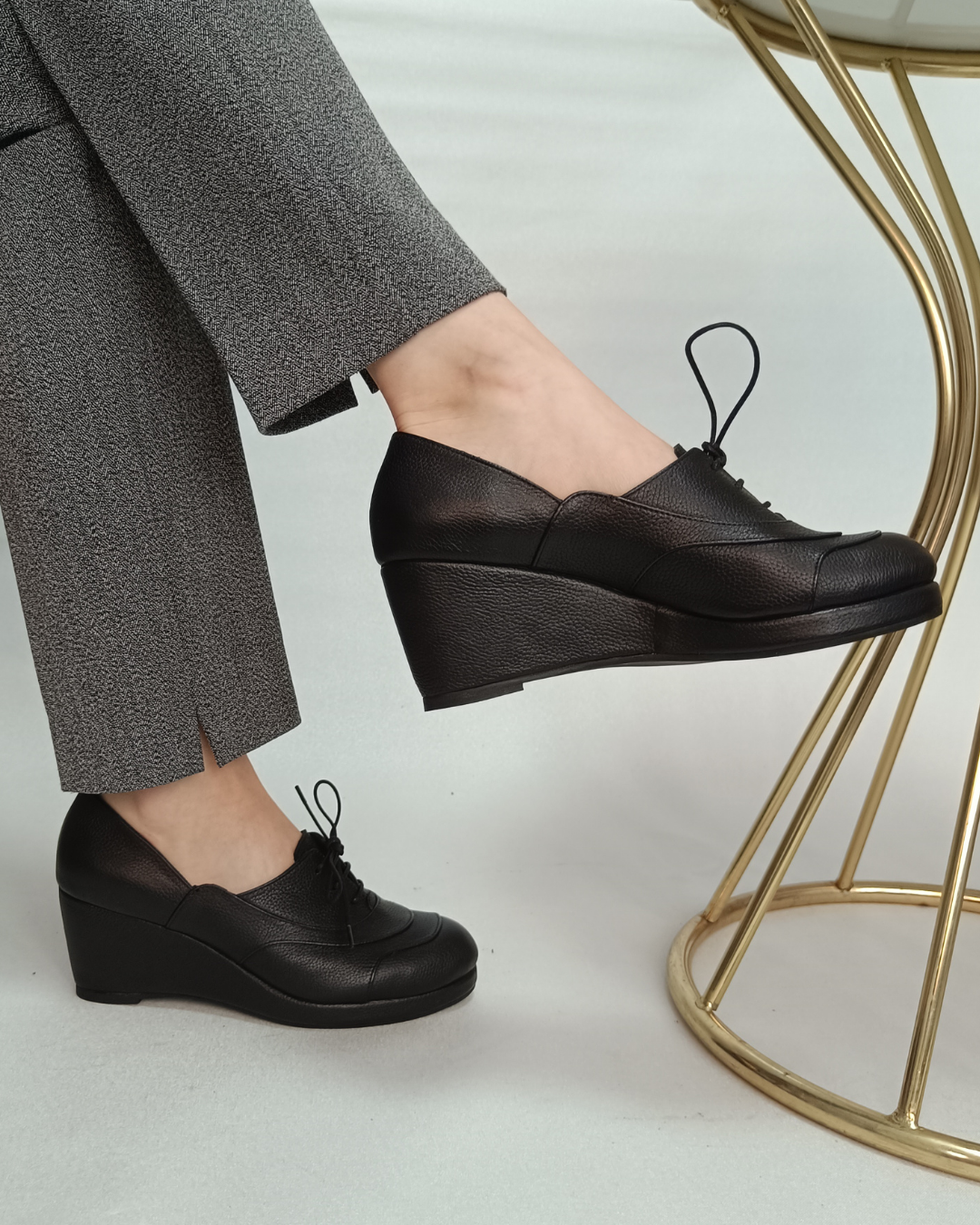 AVEN %100 Deri El Yapımı Kadın Platform Topuklu Ayakkabı