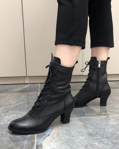 Mona Lux 100% Leather Handmade Heeled Boots