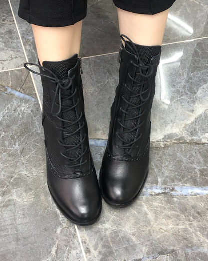 Mona Lux 100% Leather Handmade Heeled Boots