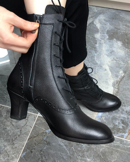 Mona Lux 100% Leather Handmade Heeled Boots