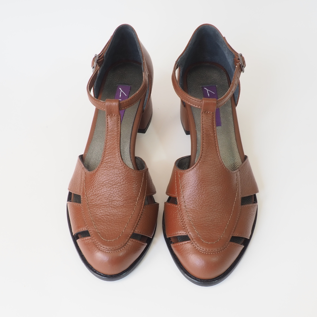 Gökçe 100% Leather Handmade Women's Heeled Sandals