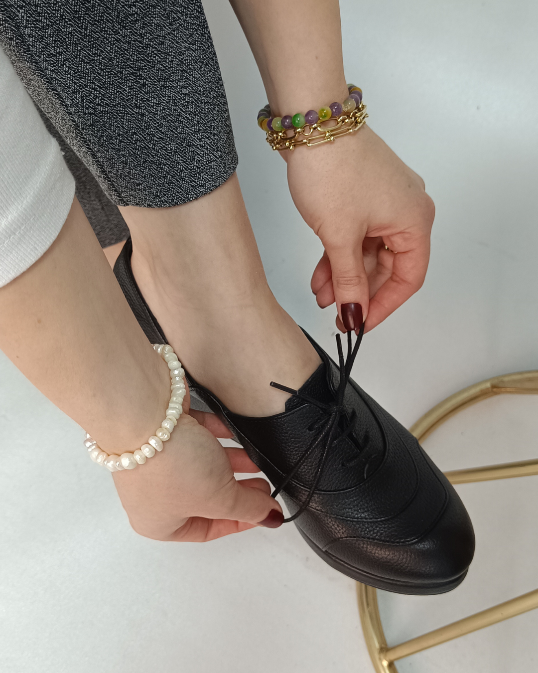 AVEN %100 Deri El Yapımı Kadın Platform Topuklu Ayakkabı