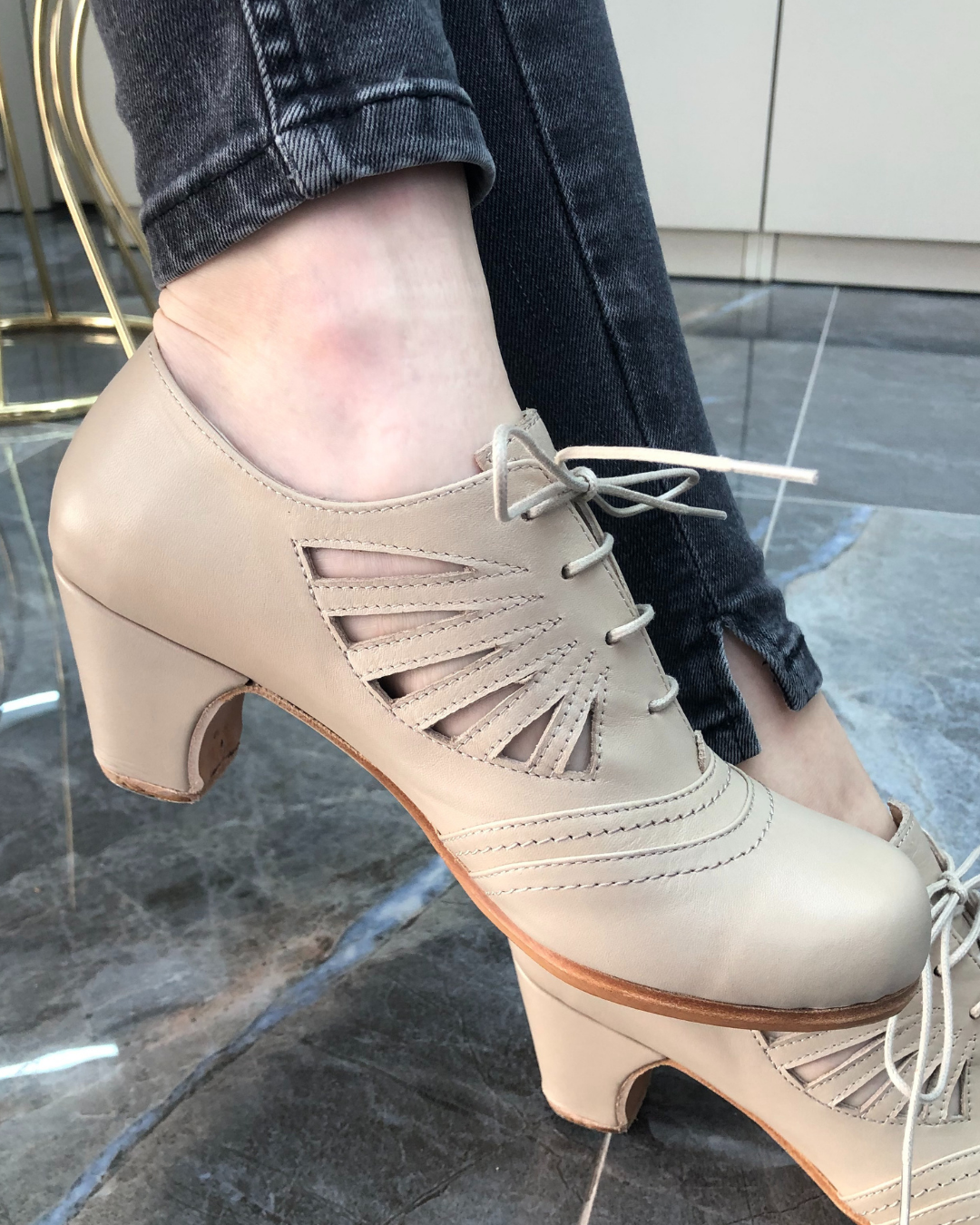 Carmen %100 Deri El Yapımı Flamenko Dans Ayakkabısı