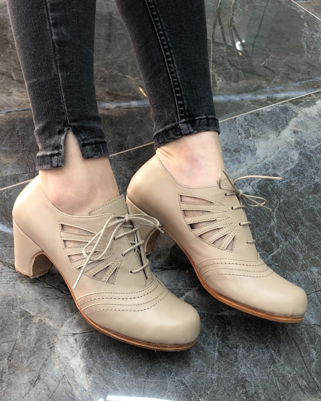 Carmen %100 Deri El Yapımı Flamenko Dans Ayakkabısı