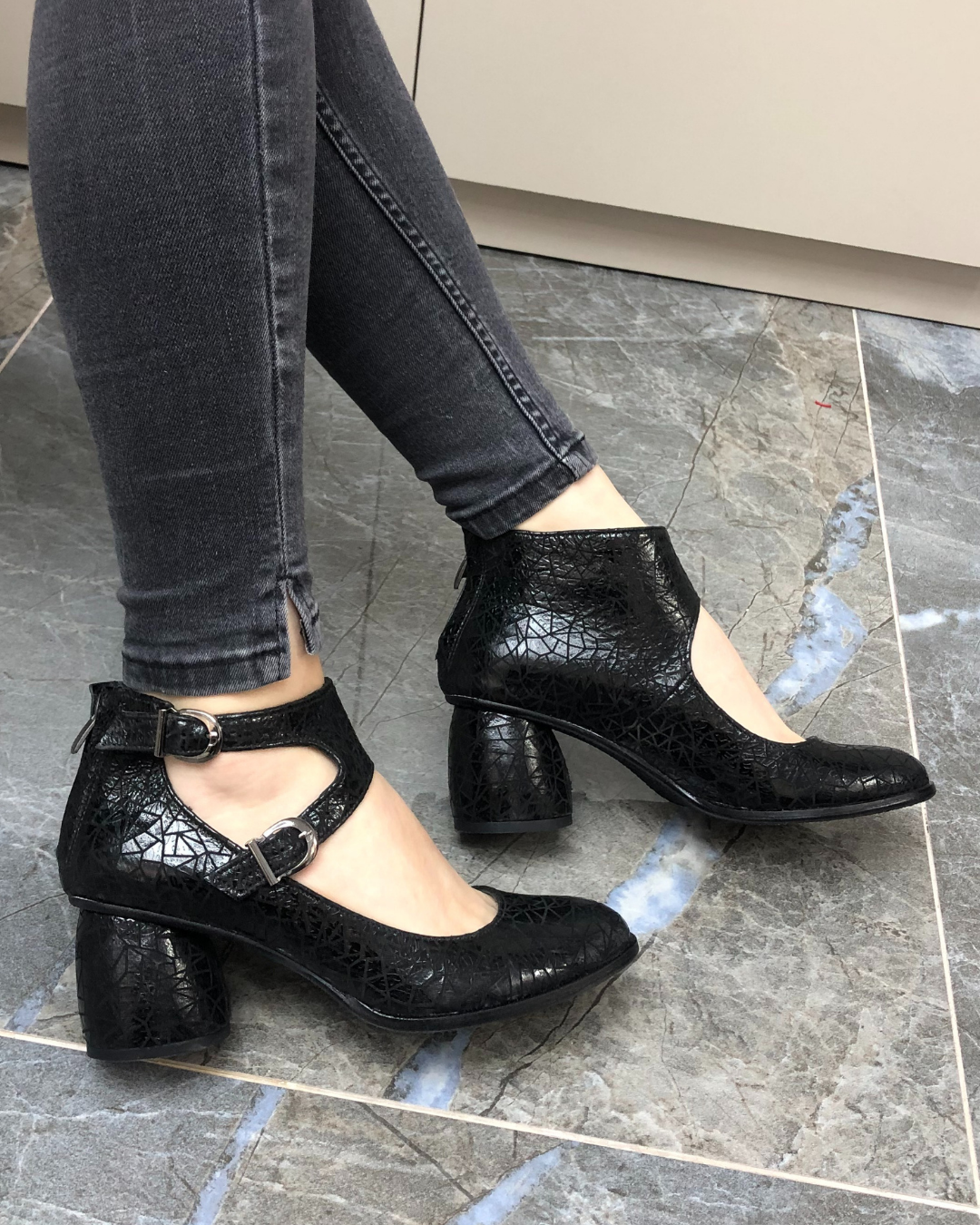 Kai %100 Deri El Yapımı Kadın Topuklu Ayakkabı