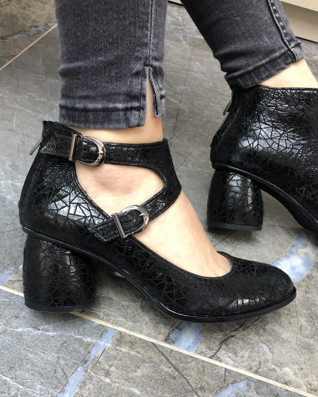 Kai %100 Deri El Yapımı Kadın Topuklu Ayakkabı