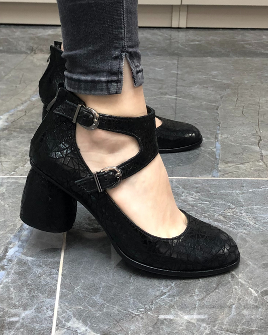 Kai %100 Deri El Yapımı Kadın Topuklu Ayakkabı