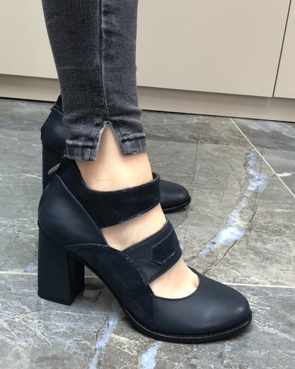 Cos 100% Leather Handmade Women's Heeled Shoes