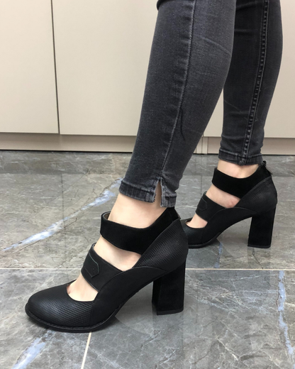 Cos 100% Leather Handmade Women's Heeled Shoes