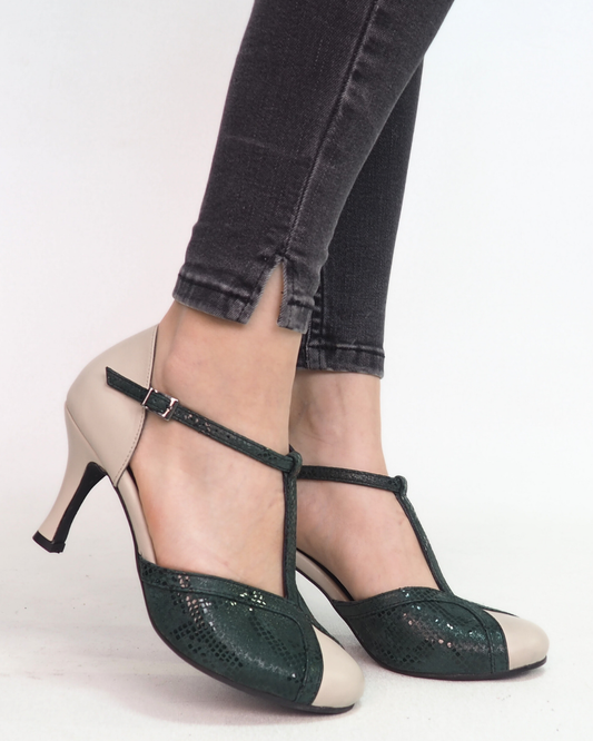 Almira %100 Deri El Yapımı Topuklu Ayakkabı