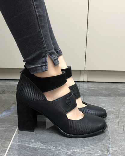 Cos 100% Leather Handmade Women's Heeled Shoes