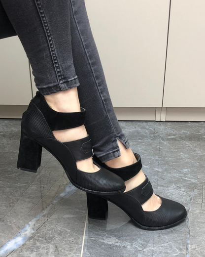 Cos 100% Leather Handmade Women's Heeled Shoes