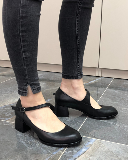 June 100% Leather Handmade Women's Heeled Shoes
