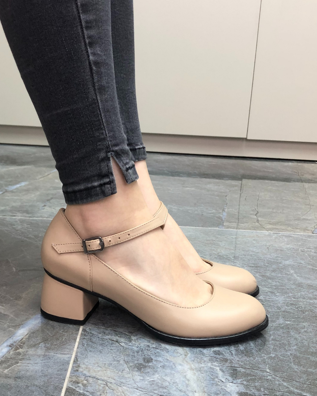 June %100 Deri El Yapımı Kadın Topuklu Ayakkabı