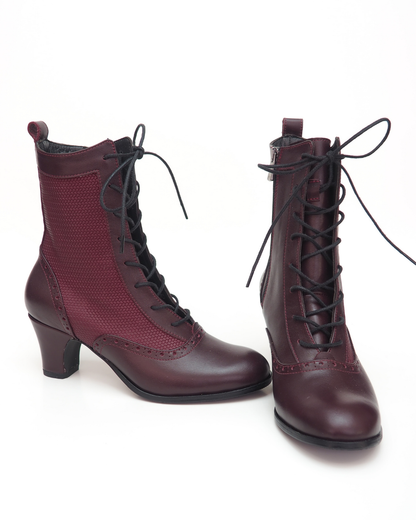 Mona Lux 100% Leather Handmade Heeled Boots