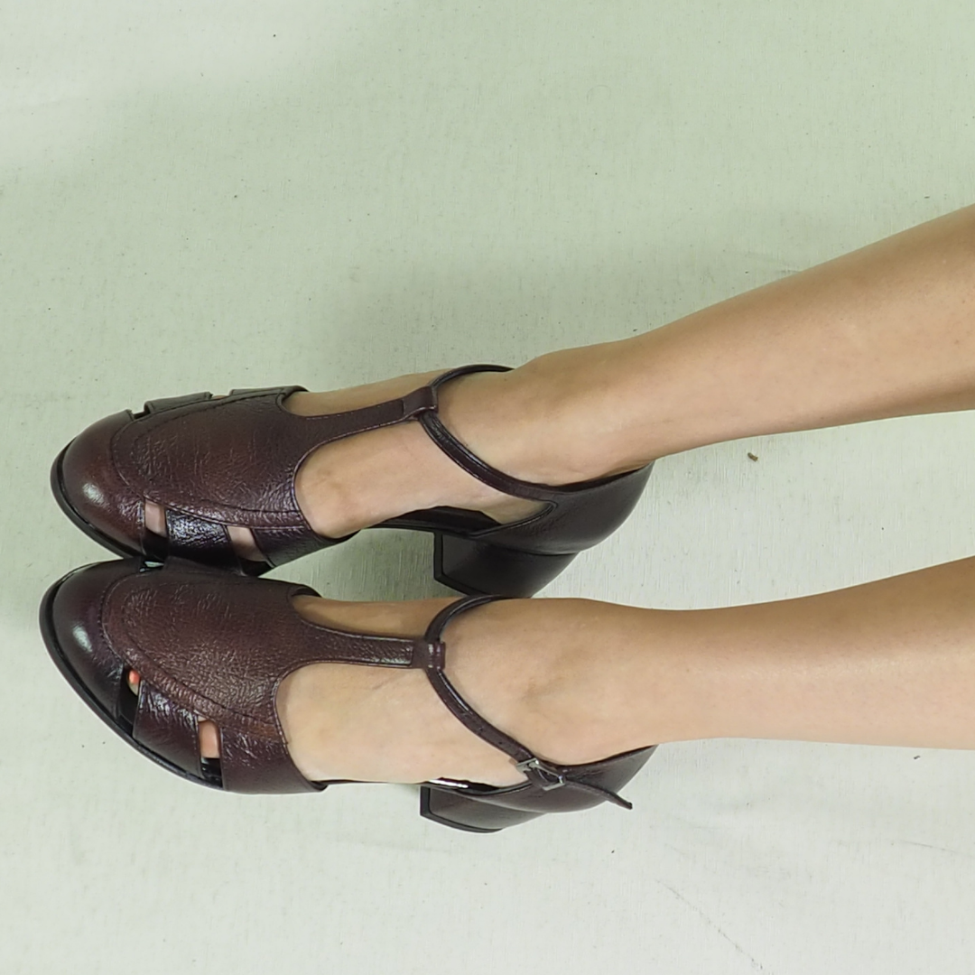Gökçe 100% Leather Handmade Women's Heeled Sandals
