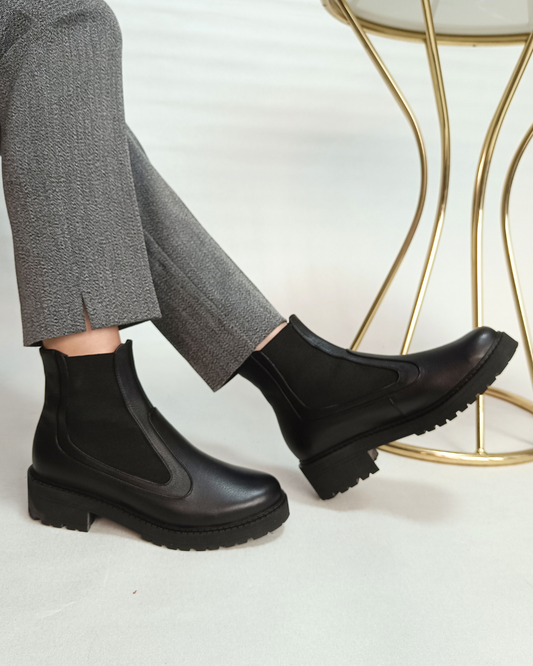 Holly %100 Deri El Yapımı Chelsea Tarzı Kadın Bot