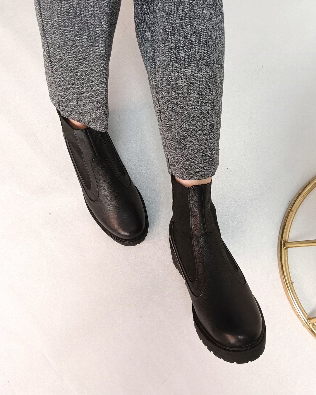 Holly %100 Deri El Yapımı Chelsea Tarzı Kadın Bot