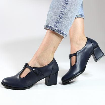 Juno 100% Leather Handmade Women's Heeled Shoes