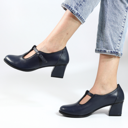 Juno 100% Leather Handmade Women's Heeled Shoes