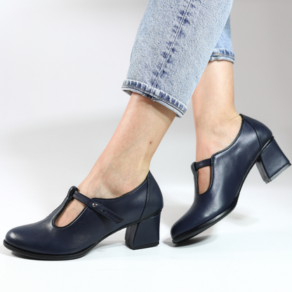 Juno 100% Leather Handmade Women's Heeled Shoes