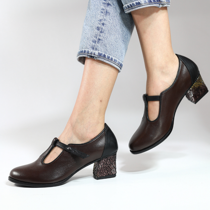 Juno 100% Leather Handmade Women's Heeled Shoes
