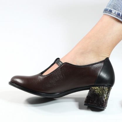 Juno 100% Leather Handmade Women's Heeled Shoes