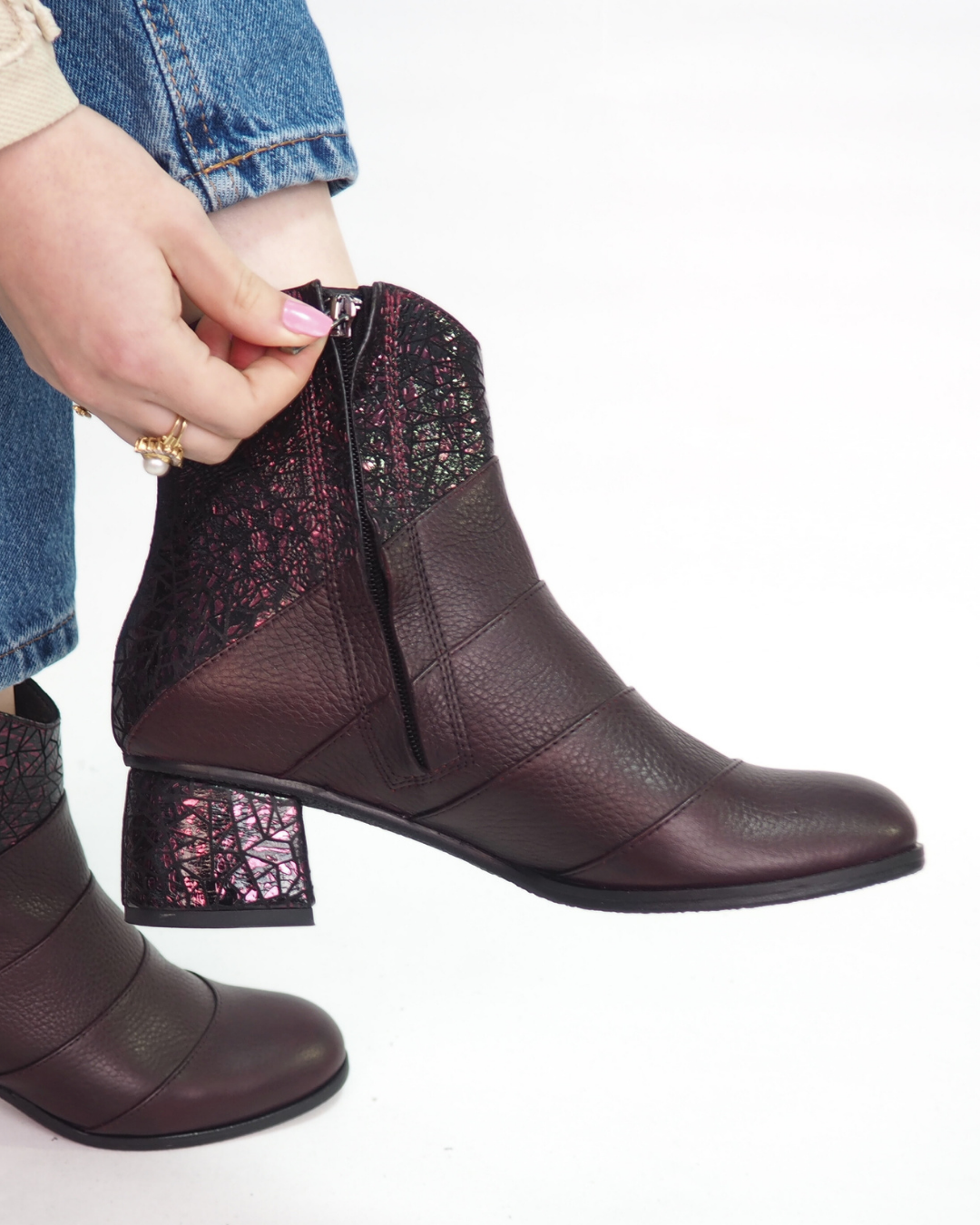 Alvin % 100 Deri Özel Tasarım El Yapımı Kadın Bot