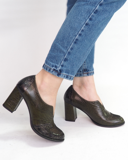 Momo 100% Leather Handmade Heeled Shoes