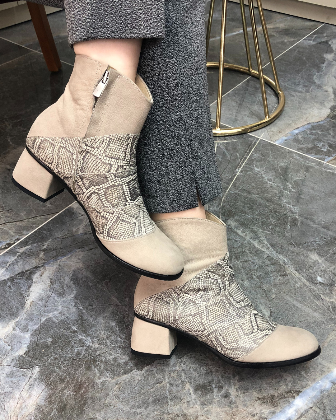 Alvin % 100 Deri Özel Tasarım El Yapımı Kadın Bot