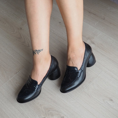 Leila 100% Leather Handmade Heeled Shoes
