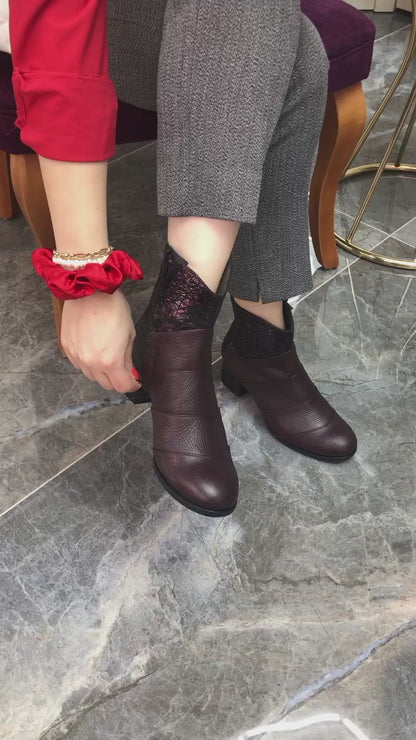 Alvin % 100 Deri Özel Tasarım El Yapımı Kadın Bot